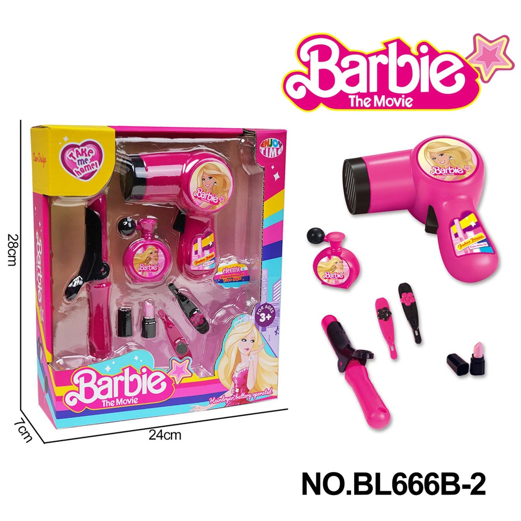 Barbie Electric Hair Dryer Set With Battery