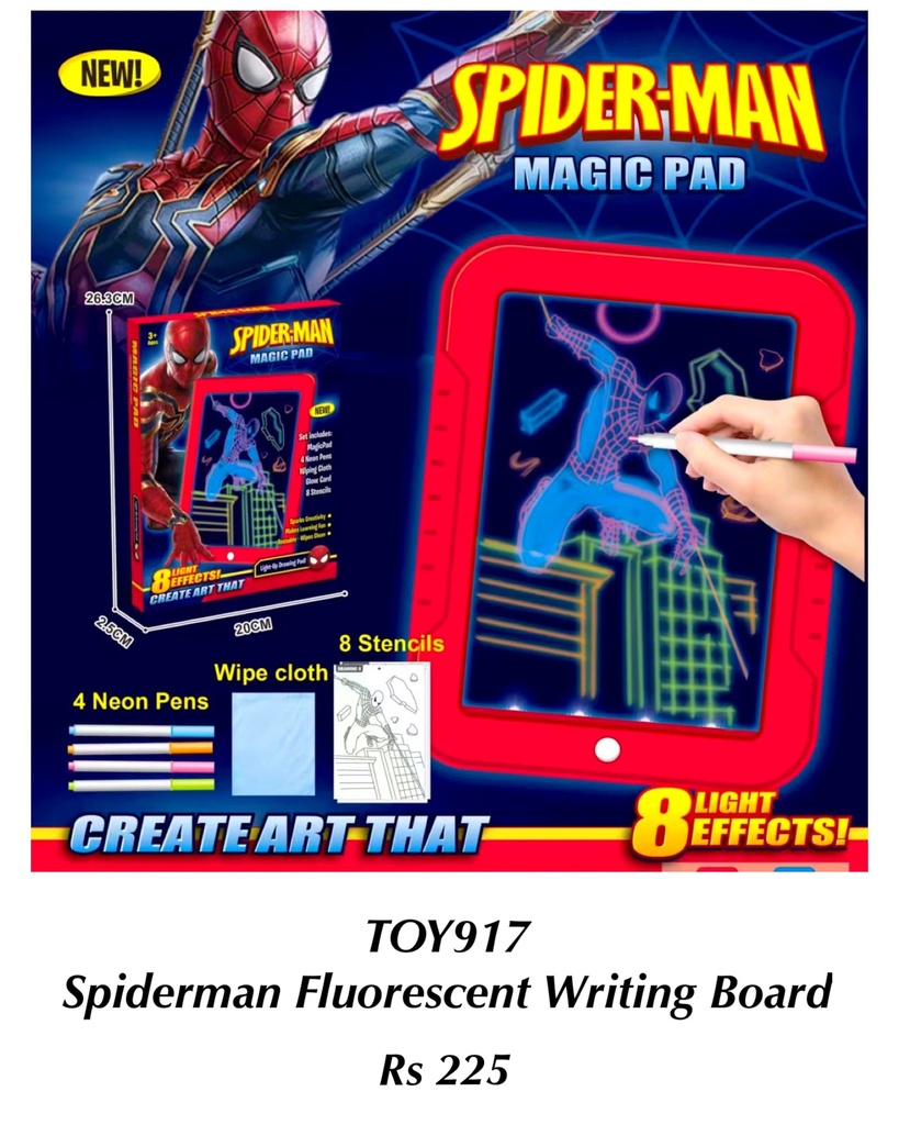 Spider-Man Fluorescent writing board with 8-color lighting