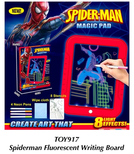 [TOY917(N)] Spider-Man Fluorescent writing board with 8-color lighting