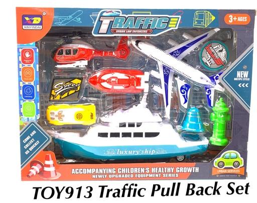[TOY913(MAY)] Traffic Pull Back Set