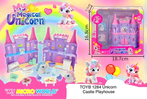 [TOY1284(OCT25C2)] Unicorn Castle Playhouse Set